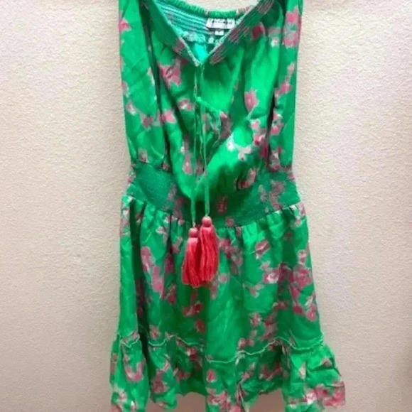 karla grimaldi Olie Print Mini Dress in Verde Water floral - Picture 1 of 7
